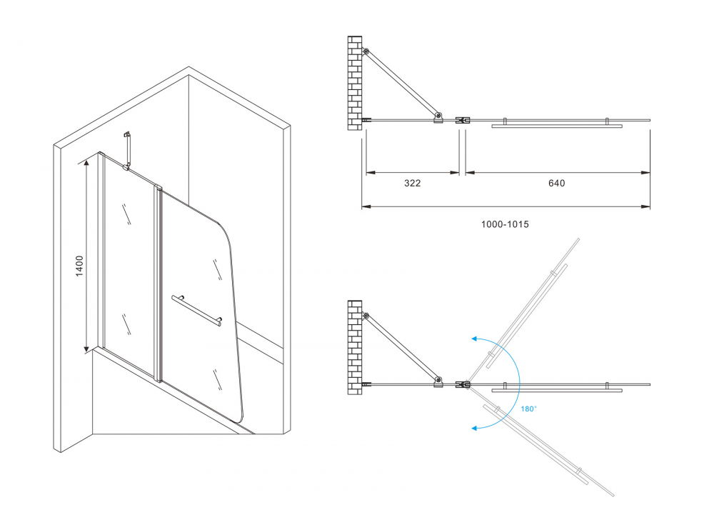 Шторка на ванну ABBER Ewiges Wasser AG50100