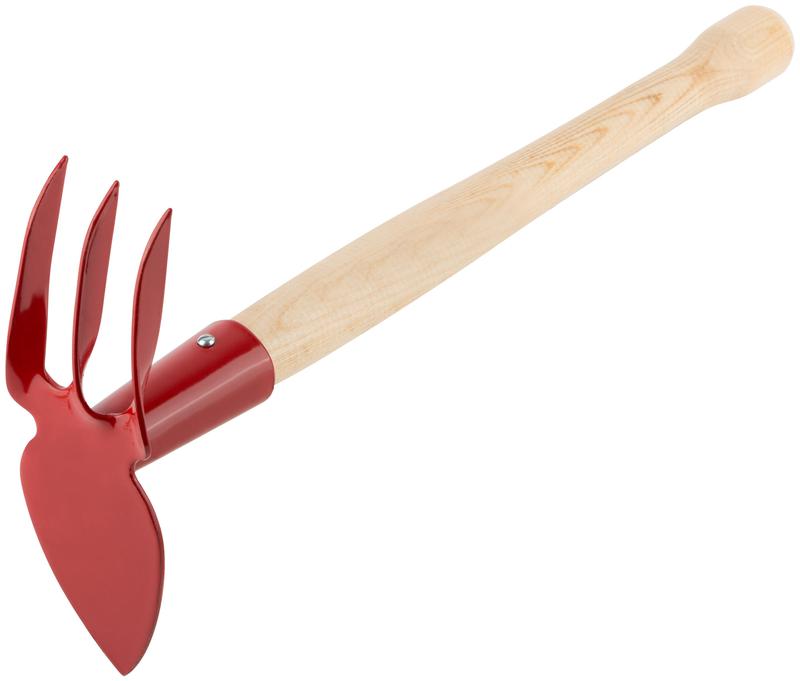 Мотыжка комбинированная 3 витых зуба профиль лепесток деревянная ручка 76813