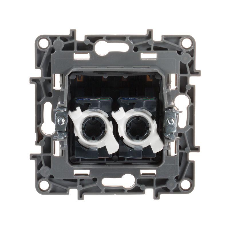 Розетка компьютерная 2-м СП Etika RJ45 кат.5E UTP механизм бел. IEK 672255