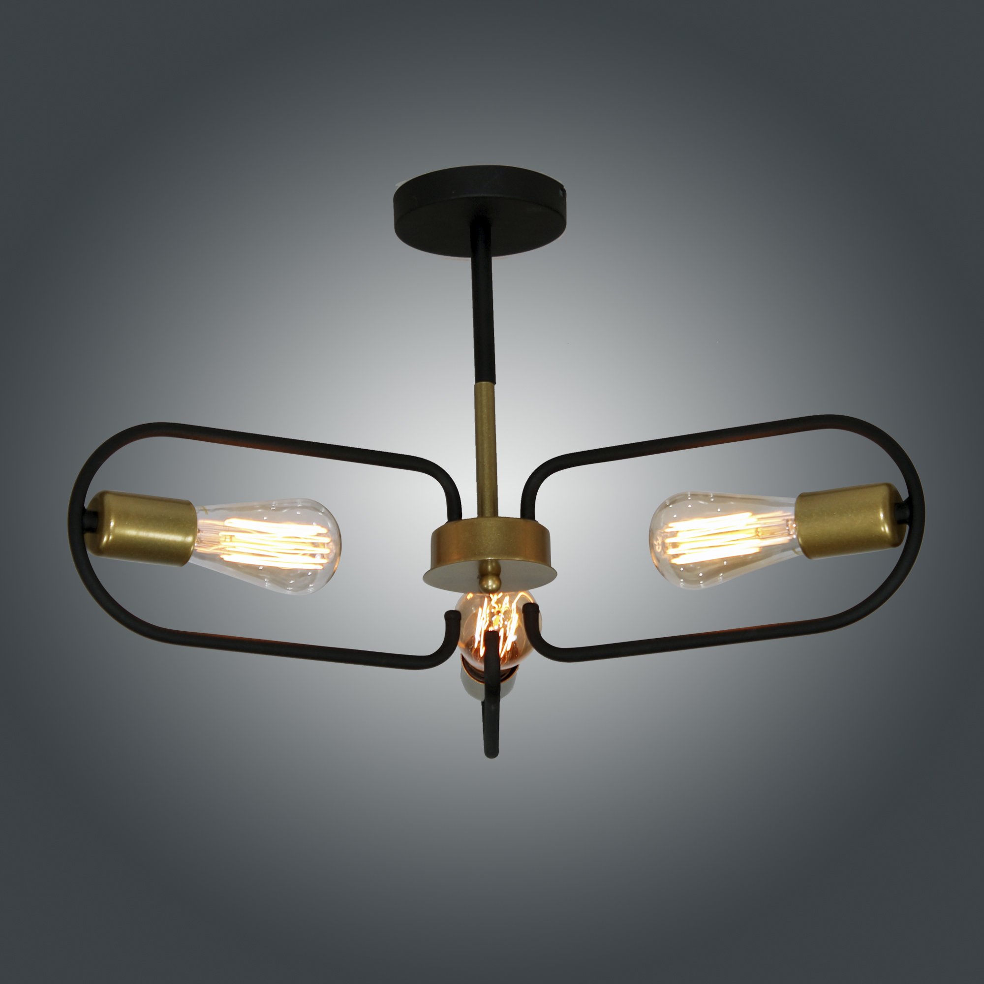 Светильник потолочный Солей 131 черн.зол. НПБ 01-3х60-229 Е27