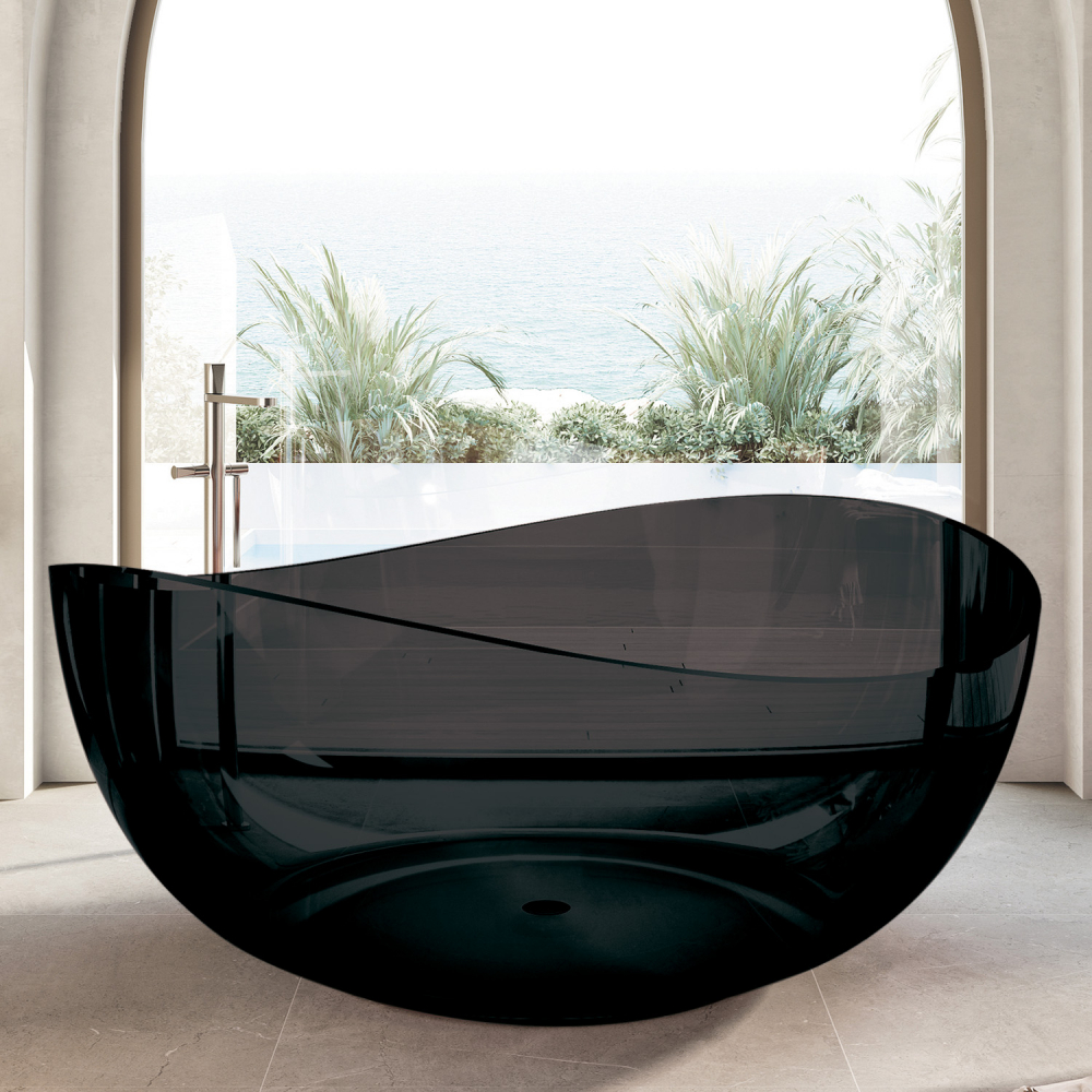 Прозрачная ванна ABBER Kristall AT9705Onyx черная
