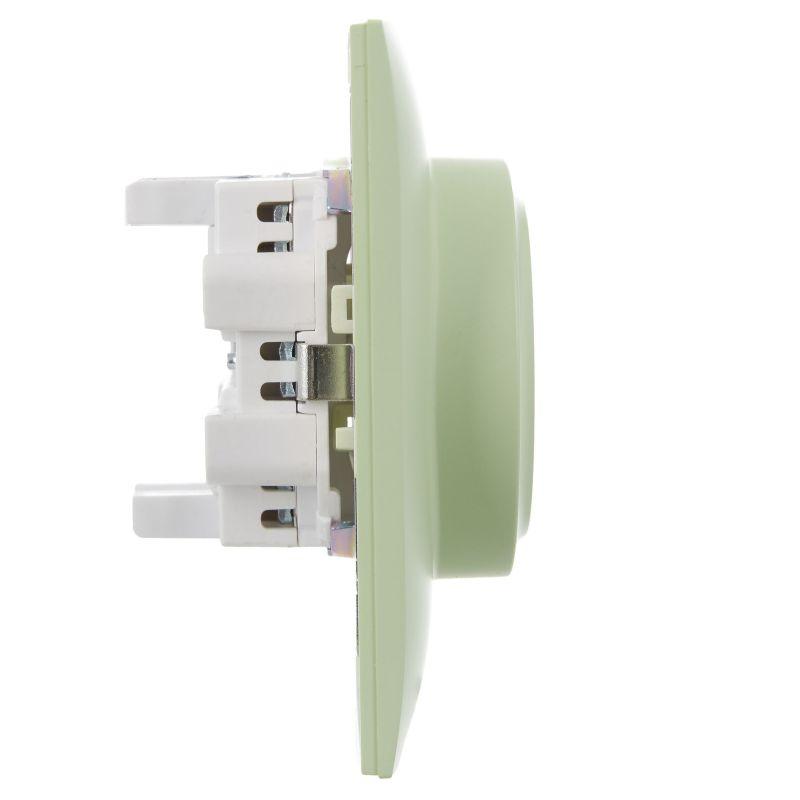 Розетка 2-м SKANDY 16А с заземл. без защ. шторок в сборе SK-R08G мятный IEK SK-R21-16-K06-F