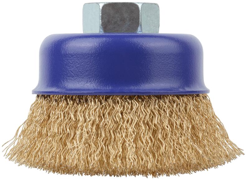 Щетка для УШМ М14 тип "Чашка" латун. витая проволока 0.3мм 75мм блист. Profi Cutop 82-894