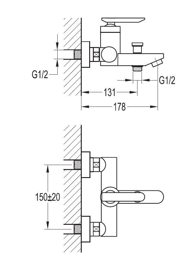 Смеситель для ванны и душа CEZARES SIESTA-F-VD-01