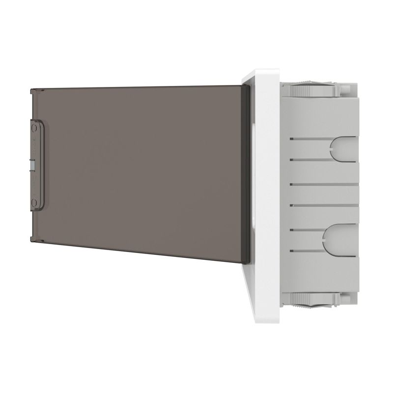 Щиток встраиваемый FRAME 18мод. для полых стен с тонированной дверцей с 2 шинами PEN на 8 и 10 отверст. бел. DKC F18B3WD