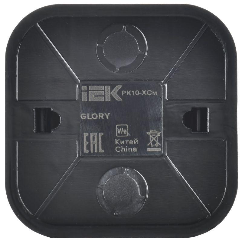 Розетка компьютерная ОП RJ45 кат.5E GLORY РК10-ХСм сталь матов. IEK EKH10-K46M