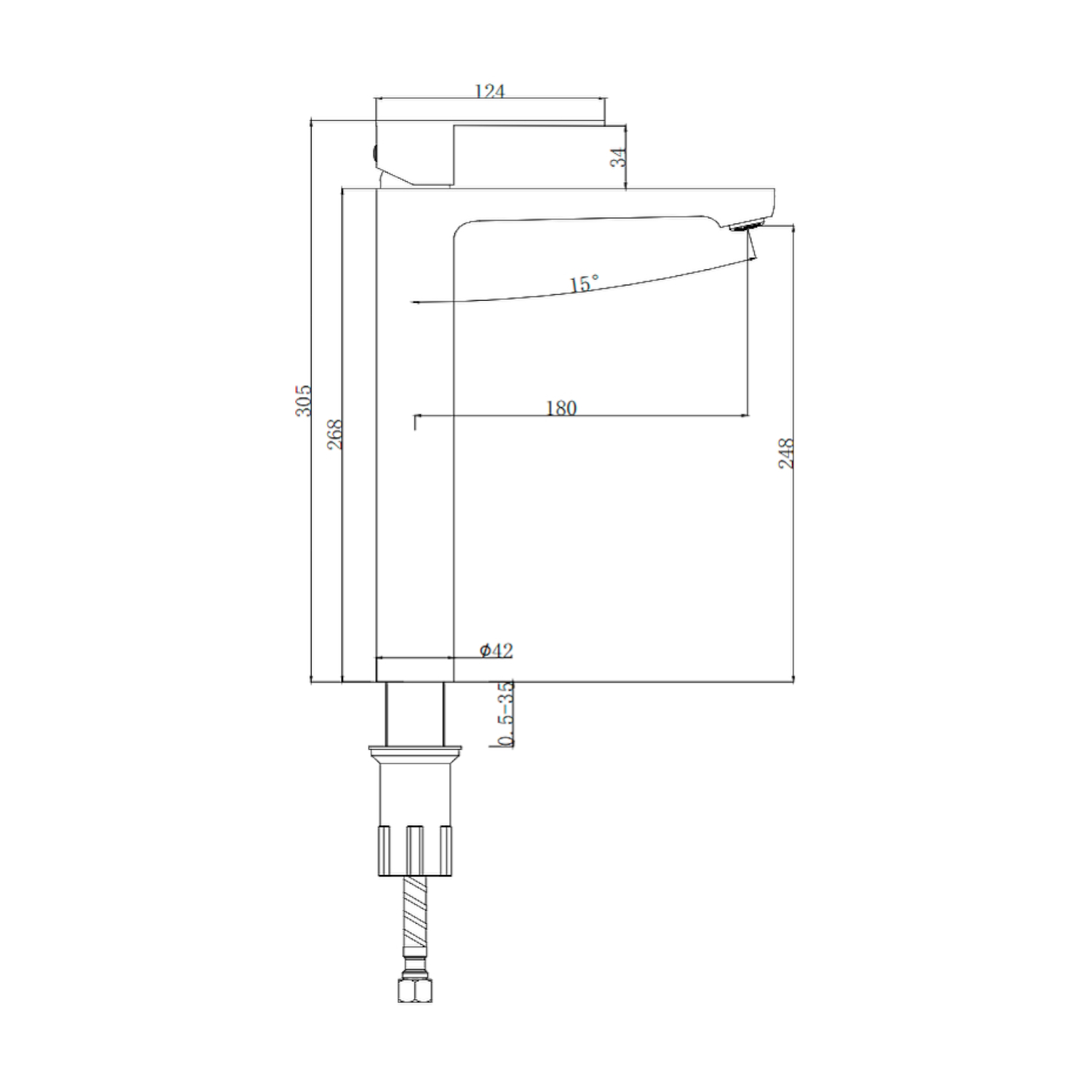 Смеситель для раковины Splenka S222.15.09, графит