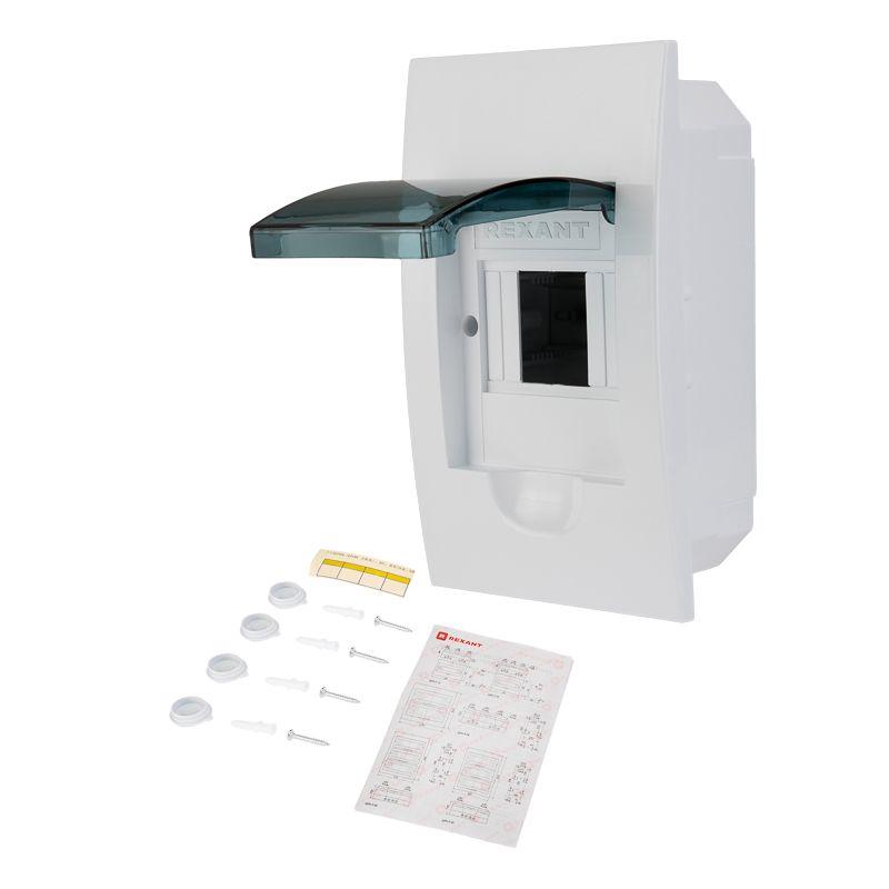 Бокс ЩРВ-П-4 IP41 пластик. бел. Rexant 11-0204