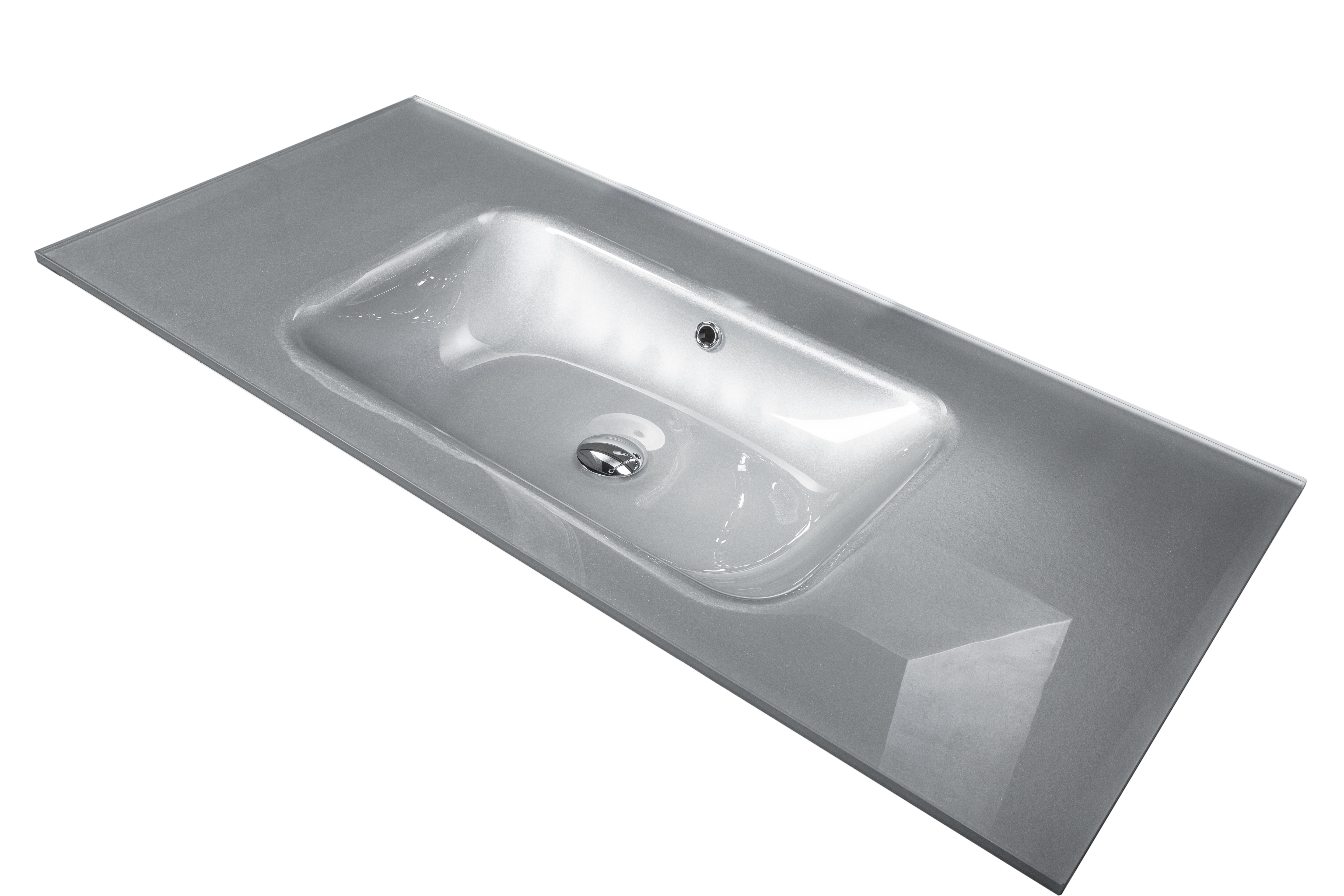 Столешница стекло 100см моноблок СЕРЕБРО