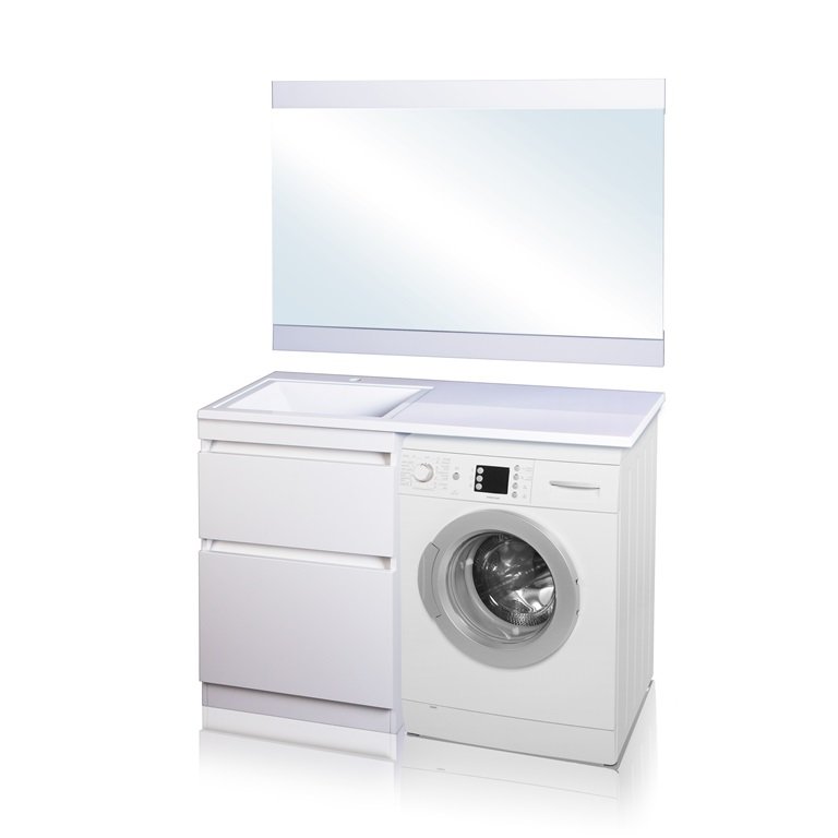 Тумба напольная "Даллас 120", Люкс белая, PLUS