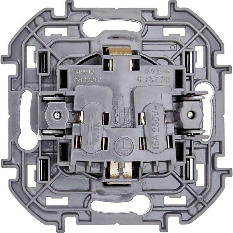 Розетка 1-м СП Inspiria 16А IP20 250В 2P+E немецк. стандарт механизм антрацит IEK 673723