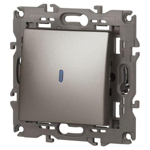 Выключатель Elegance 14-1102-16 250В 10АХ с подсветкой титан Эра Б0065785