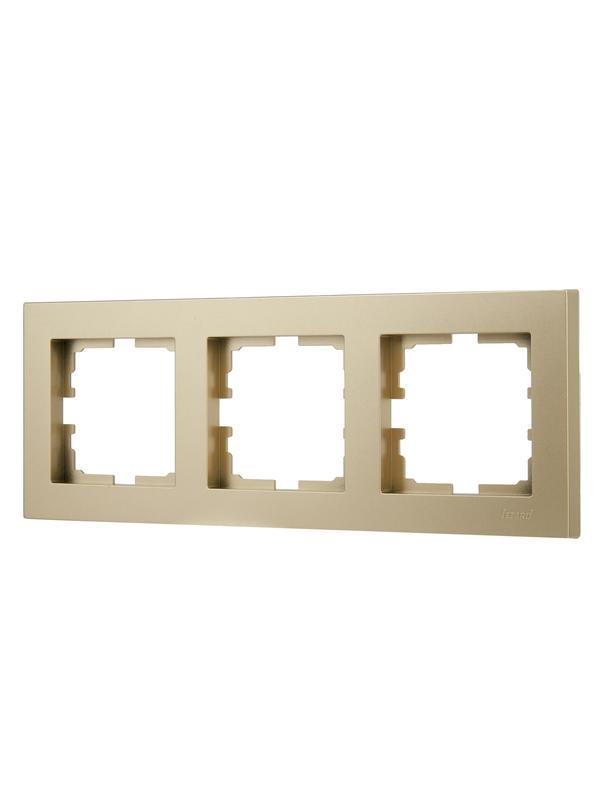 Рамка 3-м VESNA горизонт. без вставки зол. LEZARD 742-3600-148