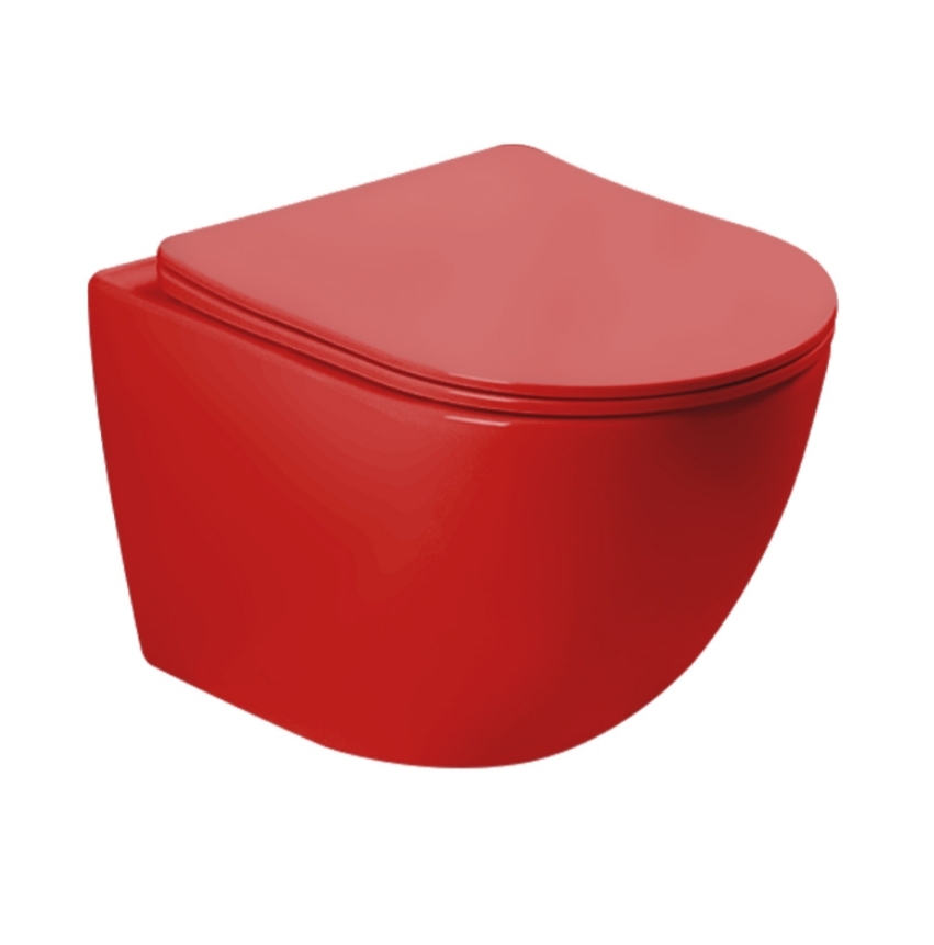 Унитаз подвесной, красный матовый (сиденье микролифт) SL-5005MR