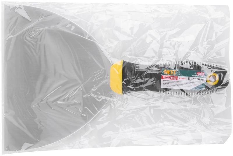 Шпатель нерж.сталь прорезин.ручка 6дюйм (150мм) черн.-желт. FIT 06688