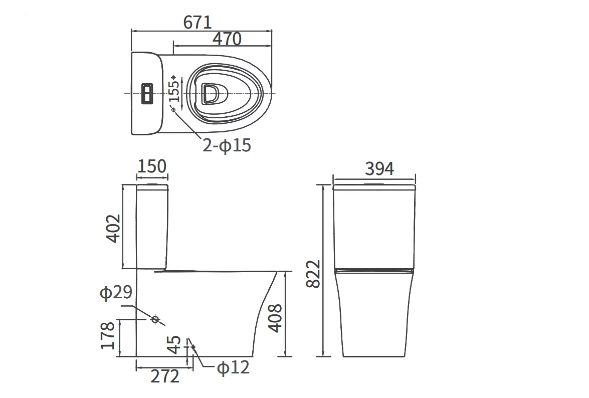Бачок керамический ARROW AS8232D, белый