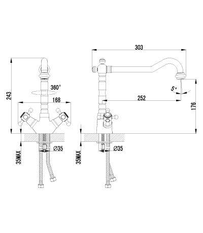 Смеситель для кухонной мойки Lemark Vintage (LM2805B)