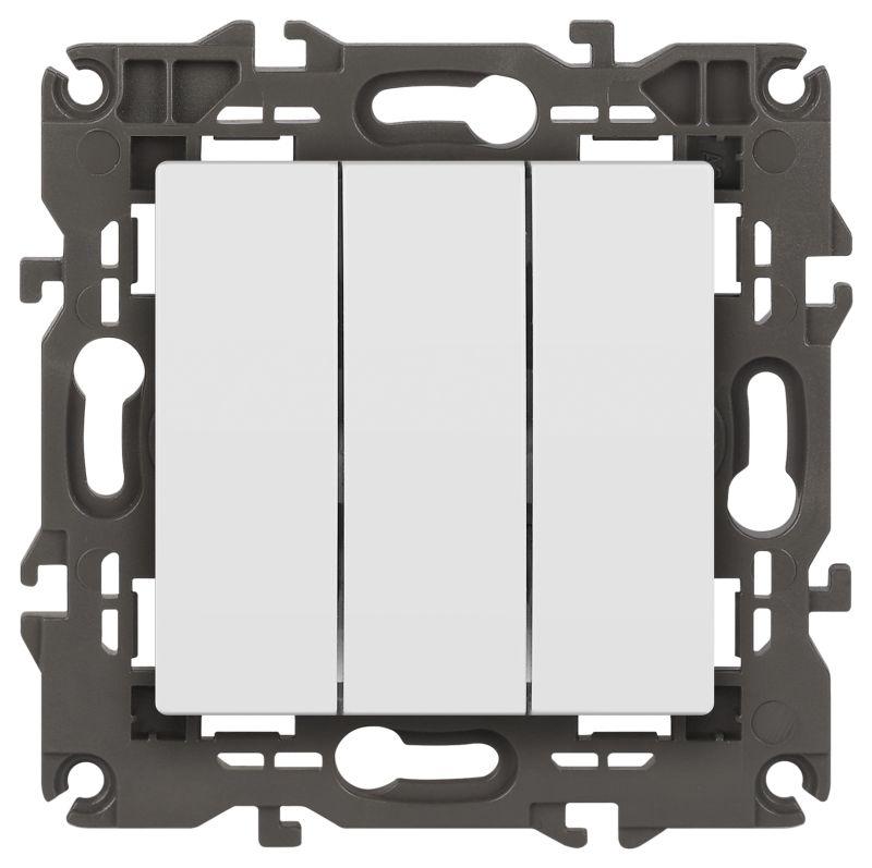 Выключатель 3-кл. Elegance 14-1107-01М 250В 10АХ матов. бел. Эра Б0065796