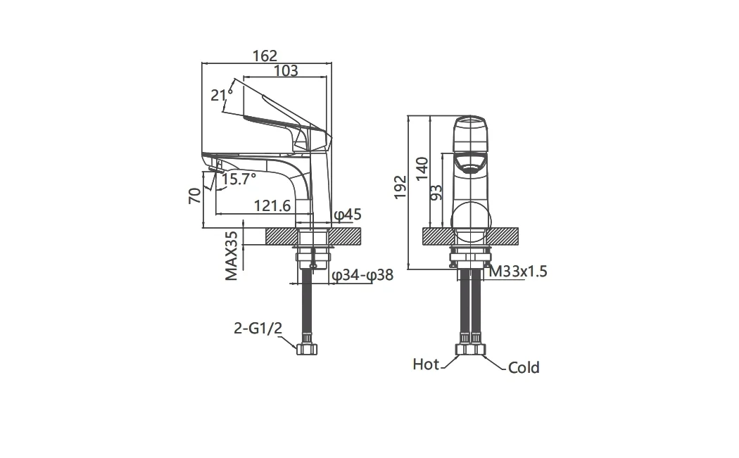 Смеситель для раковины  ARROW AG4137CP, хром