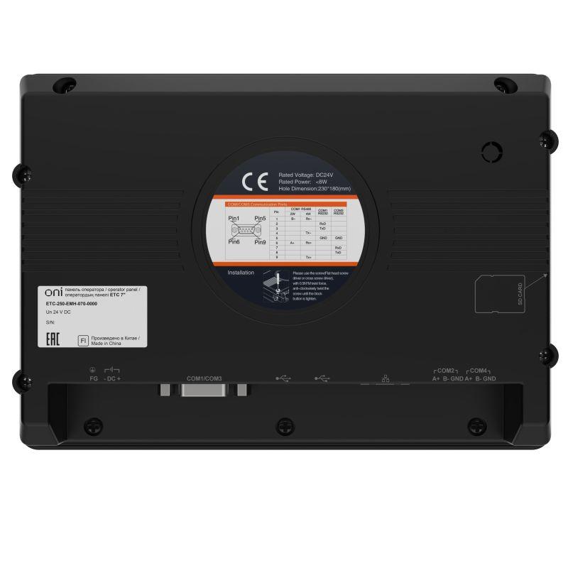 Панель оператора общепром. ETC 7дюйм металл Ethernet ONI ETC-250-EMH-070-0000