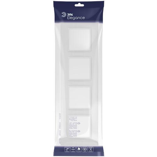 Рамка 4-м Elegance 14-5014-01М Classic для розеток и выключателей матов. бел. Эра Б0065828