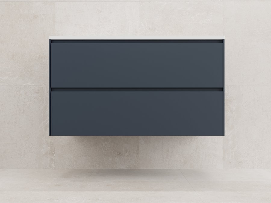 Тумба подвесная "ЛИМА 100" эмаль, под раковину LINE 100, 2 ящ., PLUS, графит