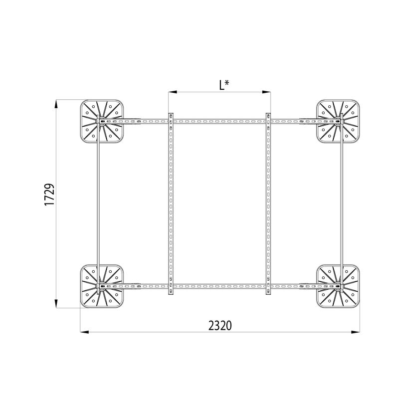Конструкция опорная для установки оборудования TECHNORAPTOR FOOT 2000х1500 тип 2 HD КМ TR0248