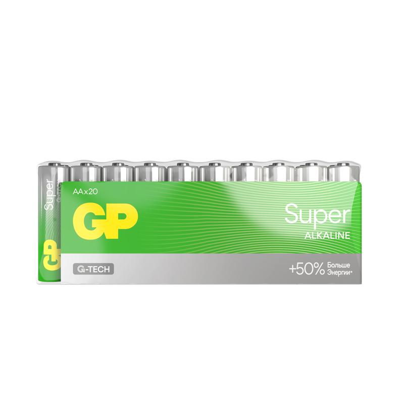 Элемент питания алкалиновый AA/LR6 1.5В Super Alkaline (уп.20шт) GP 1208