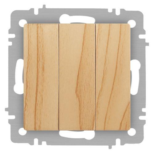 Выключатель 3-кл. СП Accent 6-106-11 10А IP20 250В AL/CU сосна Intro Б0063552