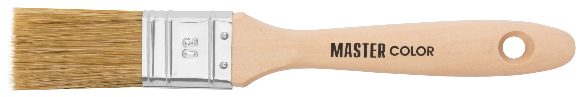 Кисть флейцевая, толщ. 14,4 мм, 50% ПБT/50% светлая натур. щетина, нерж. обжим, ширина 30 мм