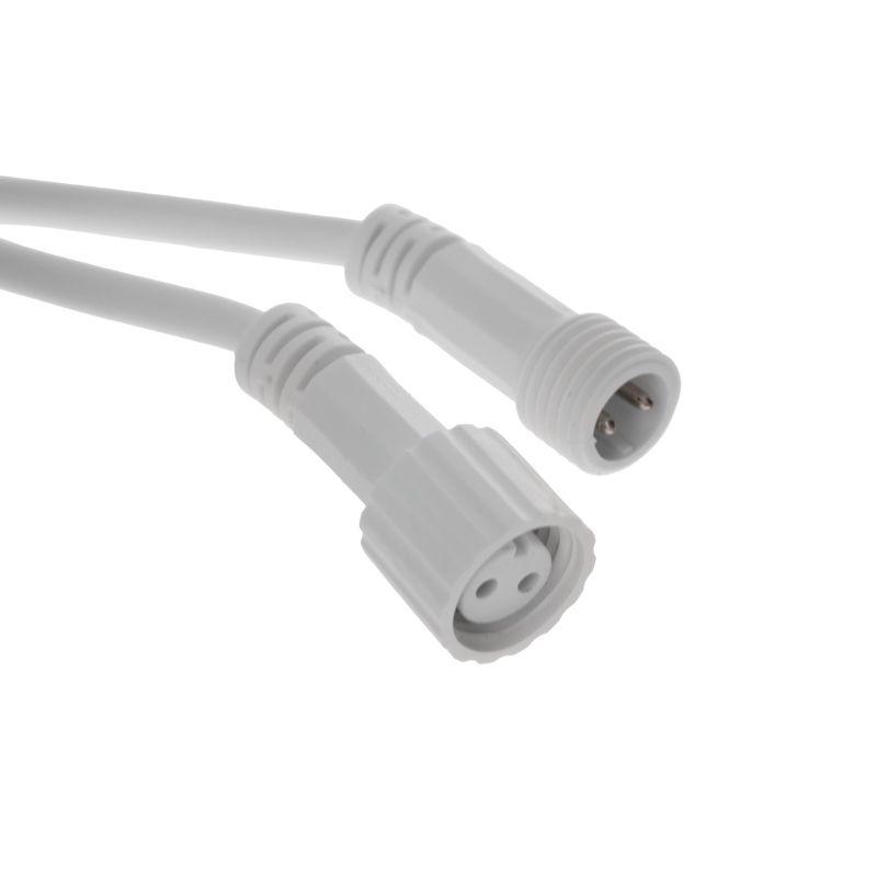 Коннектор с проводами папа-мама 2 pin бел. каучук Neon-Night 315-435