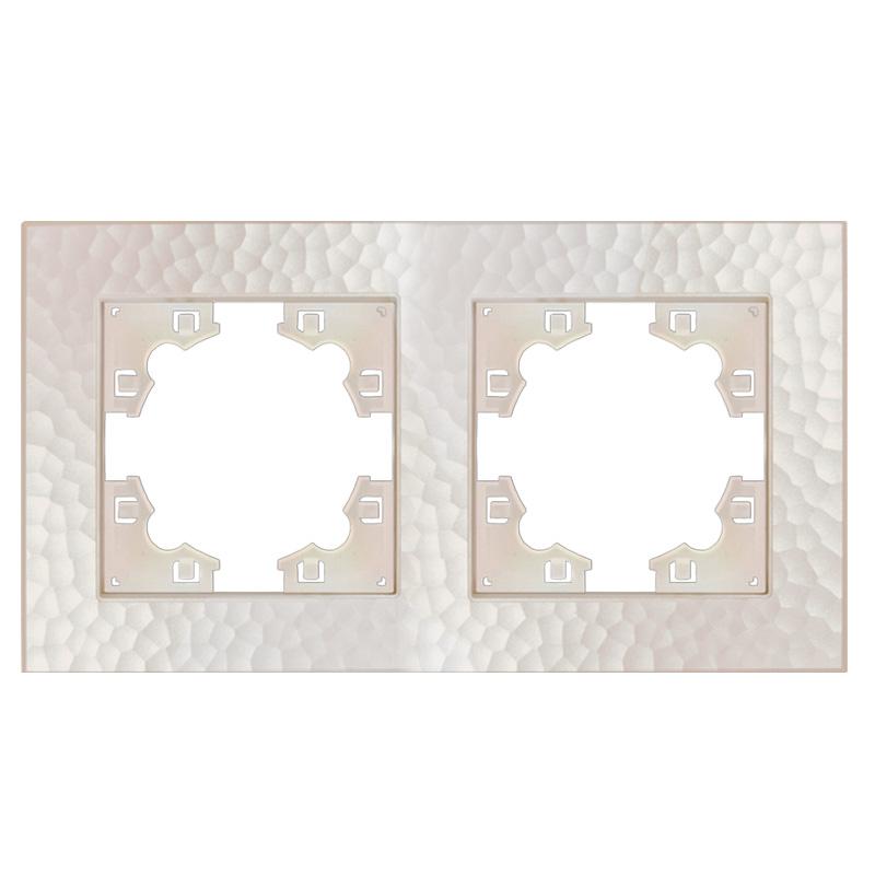 Рамка 2-м Афина фактурная универс. жемчуж. Universal A10044-Obr