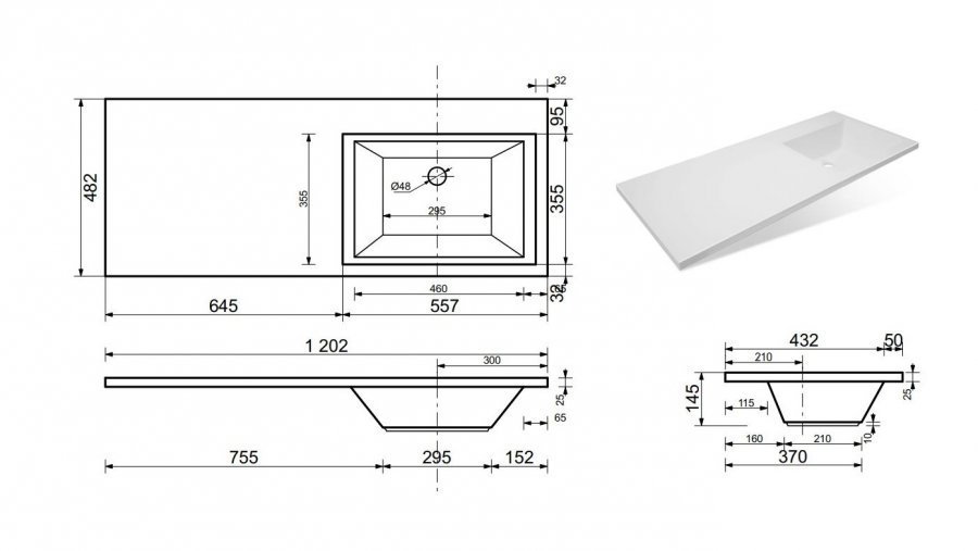 Тумба напольная "Даллас 120", Люкс белая, PLUS, ЭМАЛЬ