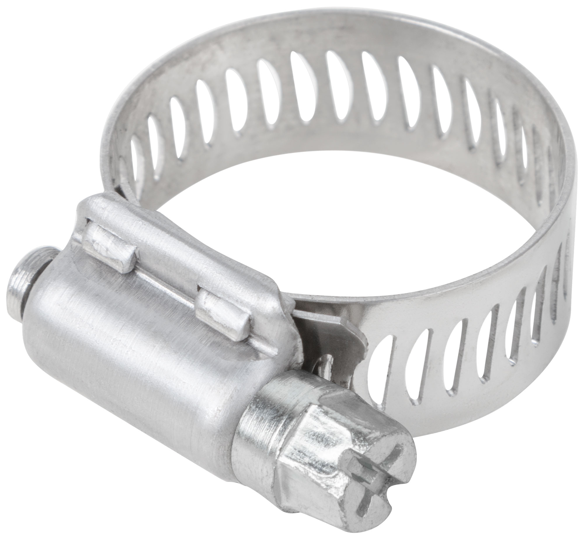 Хомут обжимной просечной, ширина 12,7 мм, нерж.сталь  14-27 мм