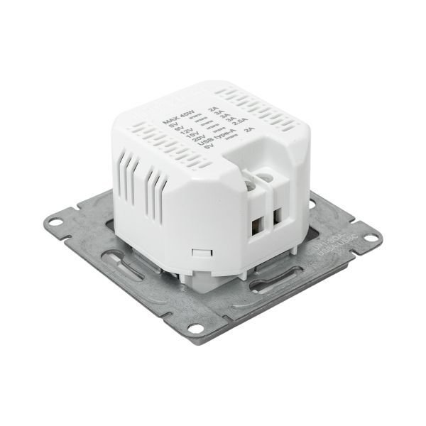 Розетка СП Эпика USB-A+С механизм алюм. EKF UP1-SOA-USBA+USBC