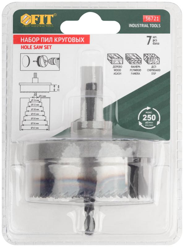 Пила круговая с каленым зубом 1дюйм 26-63мм FIT 36721