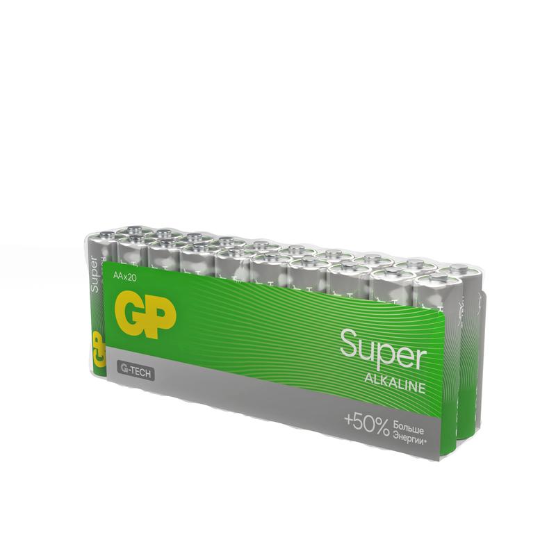 Элемент питания алкалиновый AA/LR6 1.5В Super Alkaline (уп.20шт) GP 1208