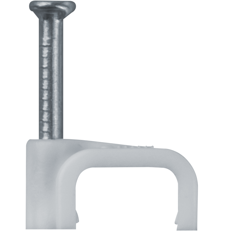 Скоба крепежная прямая с гвоздем d10мм OCS-10-50 пластик. (уп.50шт) ОНЛАЙТ 90705