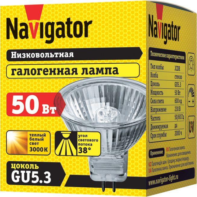 Лампа галогенная 94 206 JCDR 50Вт GU5.3 230В 2000h Navigator 94206