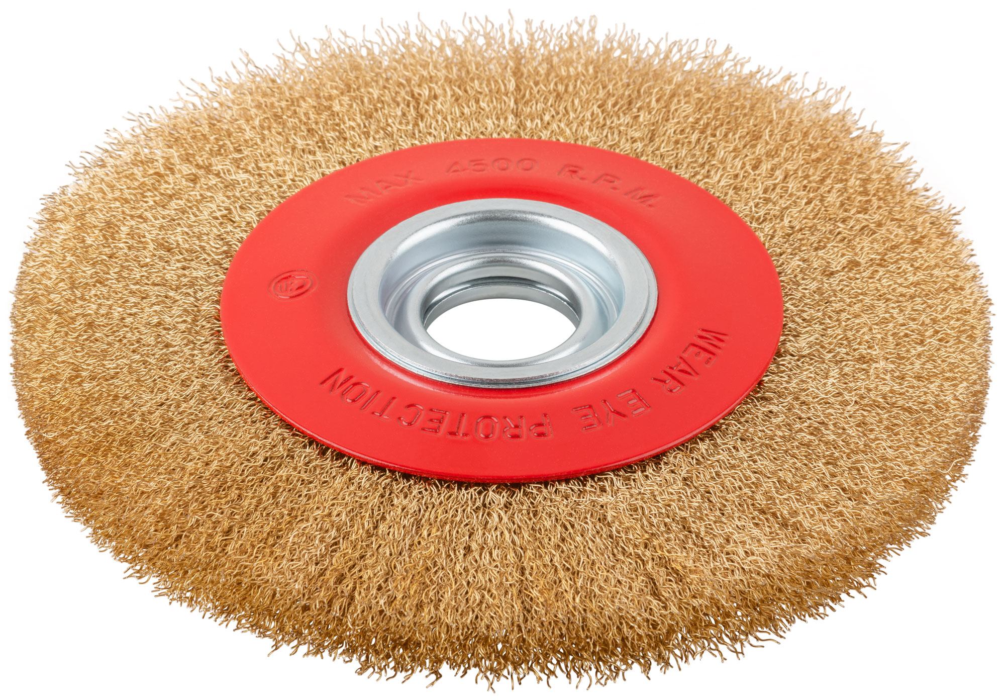 Корщетка-колесо, стальная латунированная волнистая проволока 200 мм