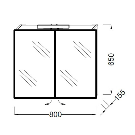 Зеркало-шкаф Jacob Delafon Presquile EB928-J5 80 см, с местом под аптечку