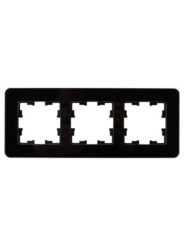 Рамка 3-м BRITE РУ-3-2-Бр стекло черн. RE IEK BR-M32-G-41-K02