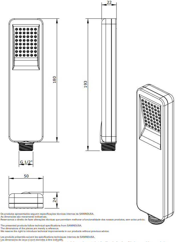 Душ ручной Sanindusa Sigma 5839106 черный