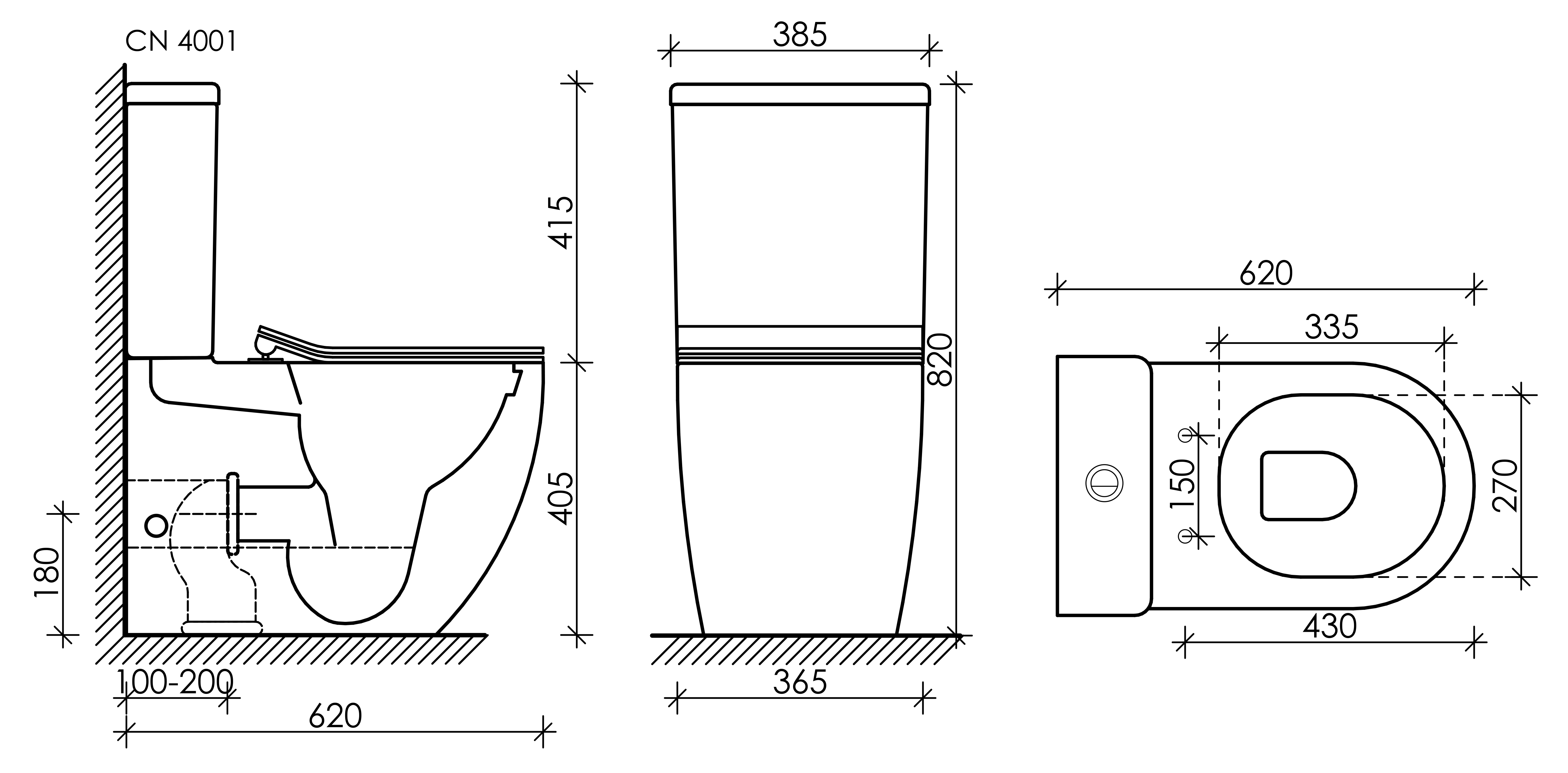 Напольный пристенный унитаз Metropol Rimless, CN4001