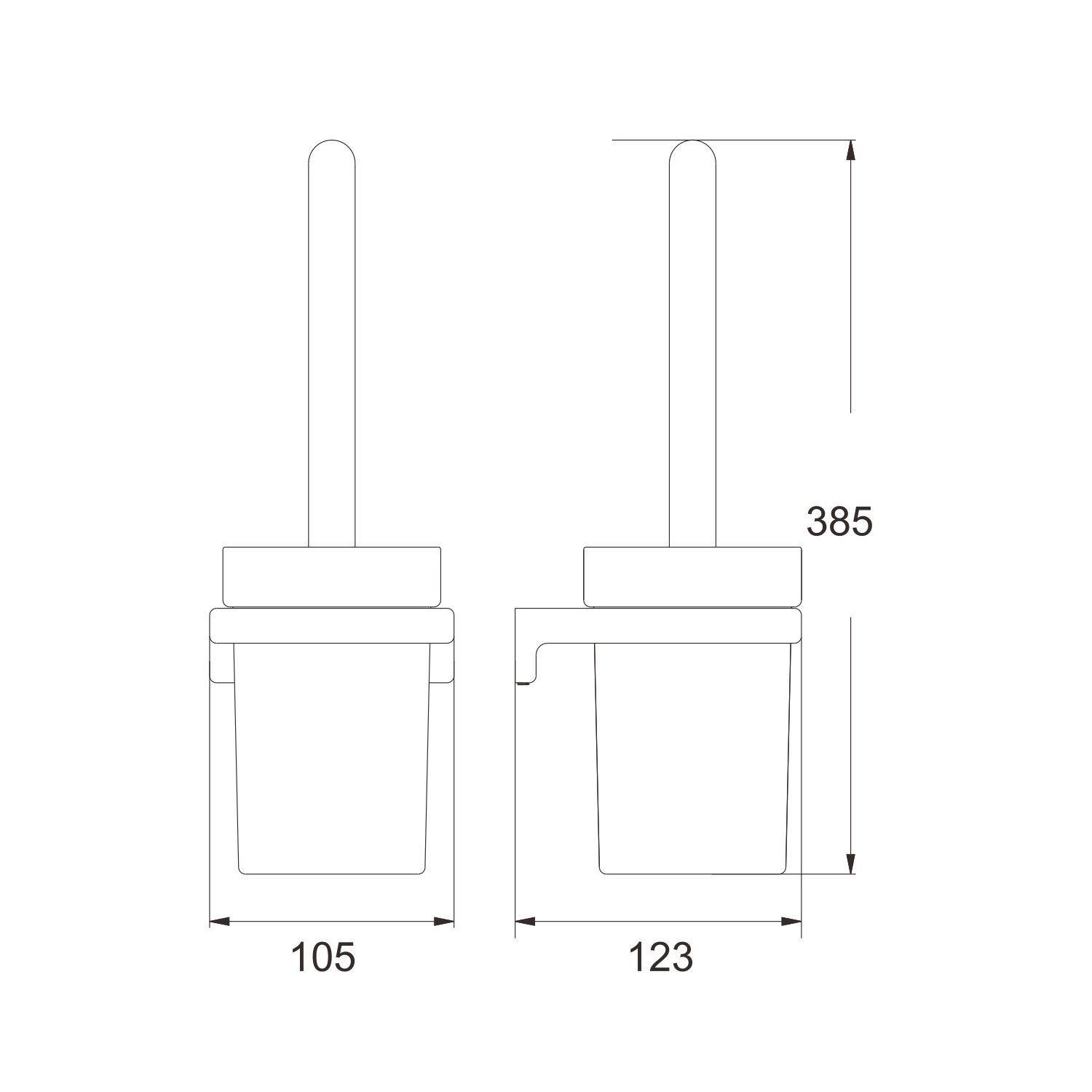 Ершик для унитаза Rose RG1800T, пепельный