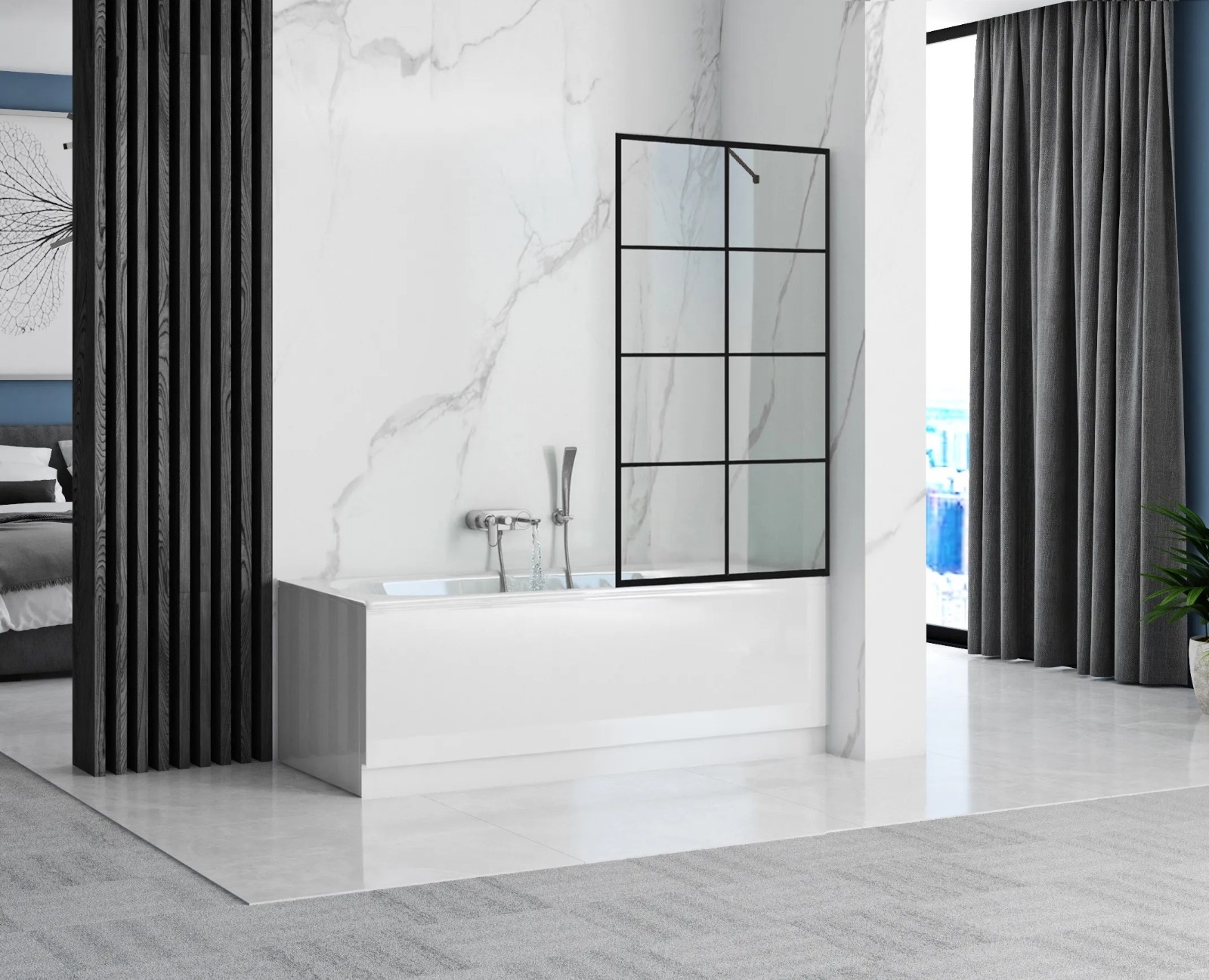 Шторка MUZA F80 для ванной, Ceruttispa (80х195)