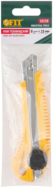 Нож технический 18мм усилен. пластик. вращ прижим FIT 10238