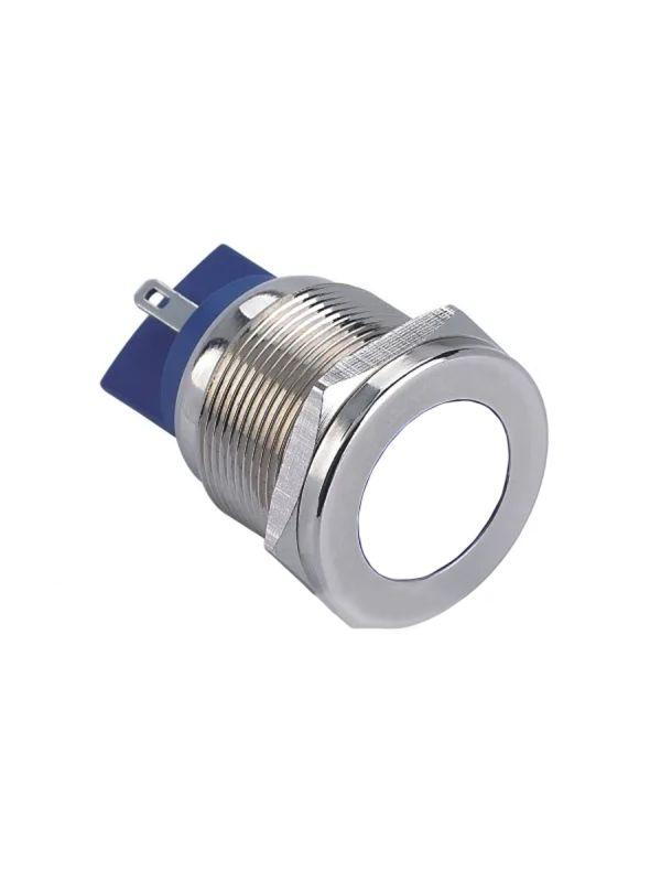 Лампа индикаторная GQ22T-D/L/W/220V/S светодиодная матрица d22мм 220В AC/DC IP67 метал. бел. Электротехник ET020082