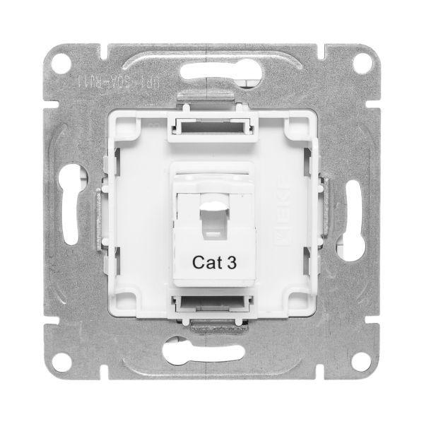 Розетка телефонная 1-м СП Эпика RJ11 механизм алюм. EKF UP1-SOA-RJ11