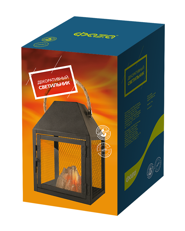 Светильник светодиодн камин пламя фонарь FL-H23